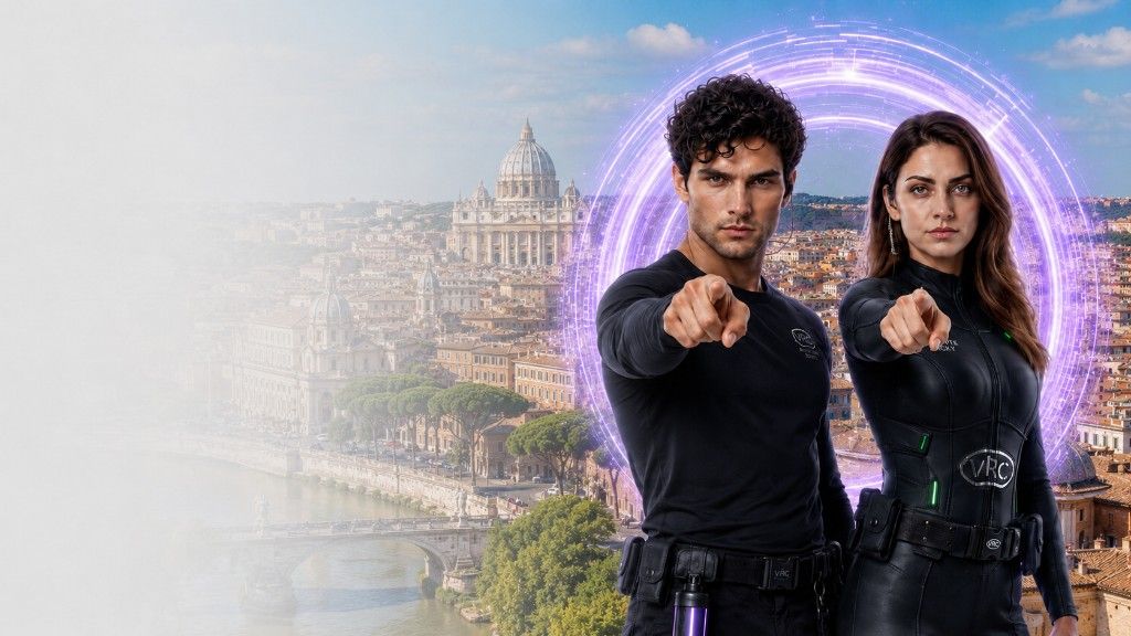 Agenti VRC sullo skyline di Roma — sala VR in Via Alessandria al The Cathedral Club